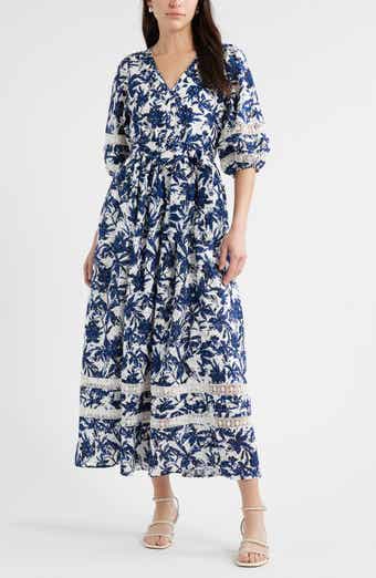 Caslon® Eyelet Tie Waist Maxi Dress