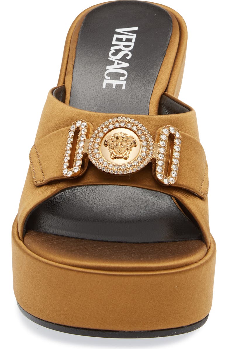 Versace Crystal Medusa Platform Slide Sandal, Alternate, color,