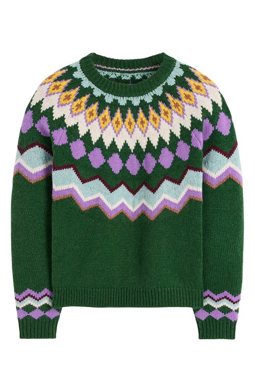 Boden Adele Fair Isle Wool, Cotton & Alpaca Blend Sweater In Green