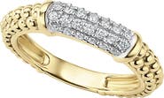 LAGOS Caviar 18K Gold & Diamond Pavé Stacking Ring