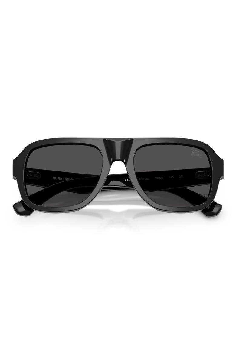 55mm Pilot Sunglasses, Alternate, color, BLACK / DARK GREY