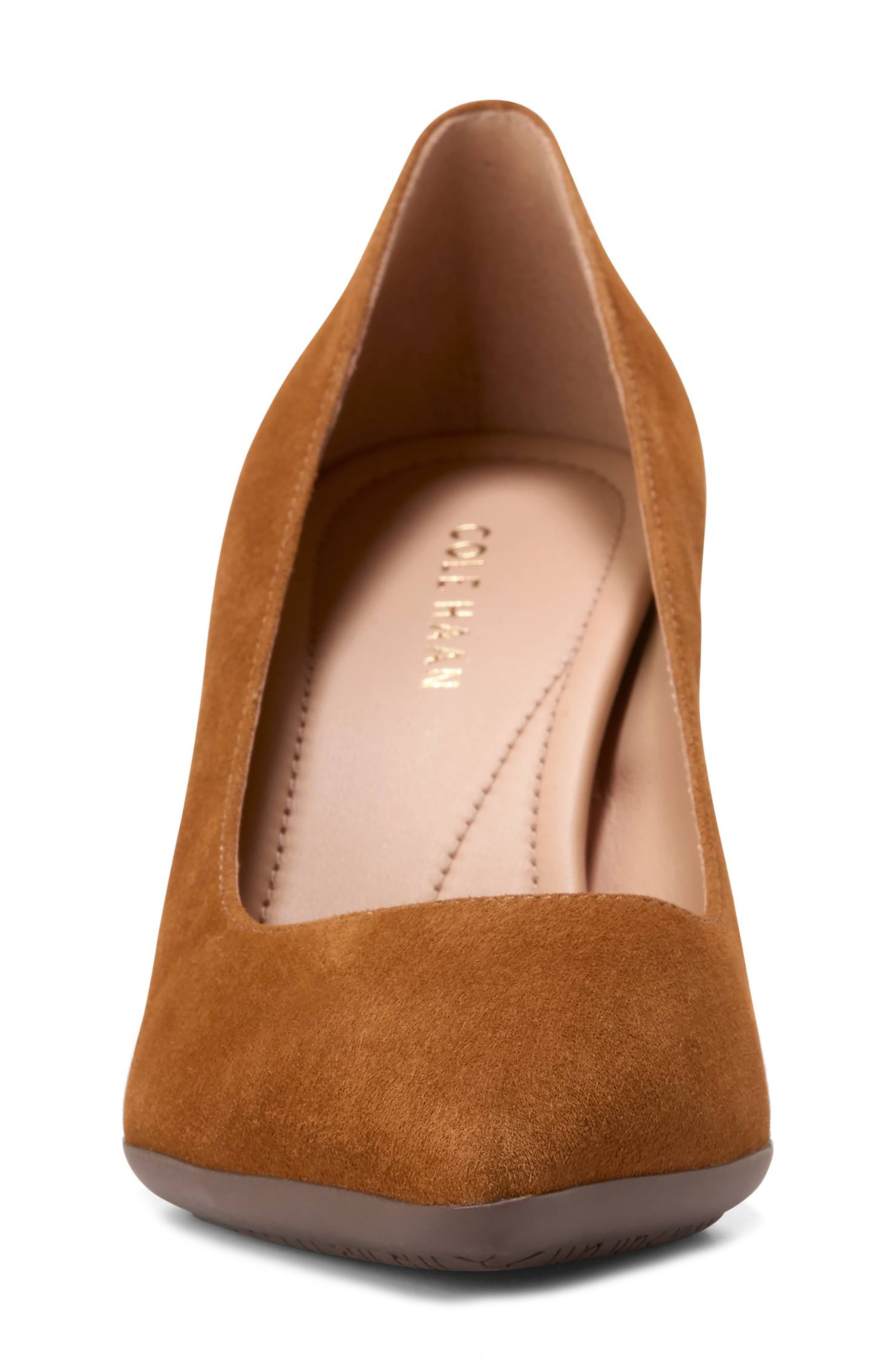 Grand Ambition Angelica Pointed Toe Pump, Alternate, color, TOBACCO SUEDE/ BROWN STACK