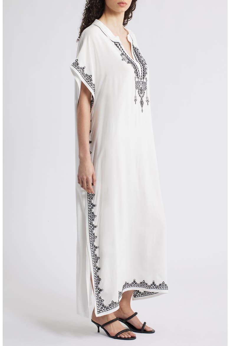 Evelina Embroidered Caftan, Alternate, color, WHITE