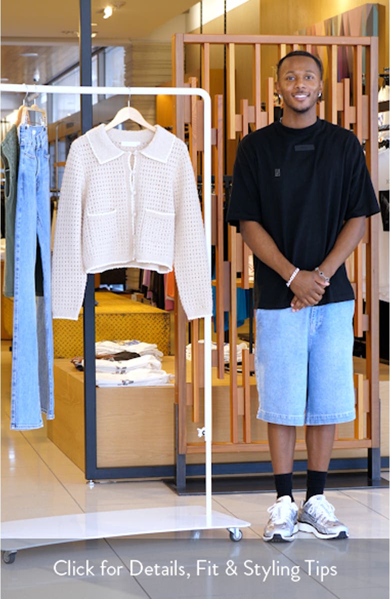 Contrast Trim Point Collar Cardigan, sales video thumbnail