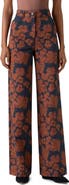 Akris punto Coop Ikat Floral High Waist Cotton Blend Canvas Pants