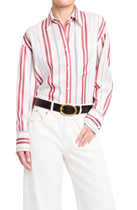 Big Joe Stripe Silk Button-Up Shirt