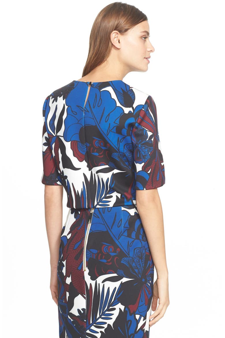'Dawna' Botanical Print Crop Top, Alternate, color, WHITE