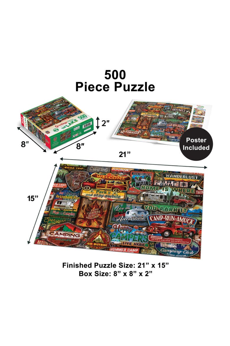 Greetings From The Lake 500pc Puzzle, Alternate, color, Multicolor