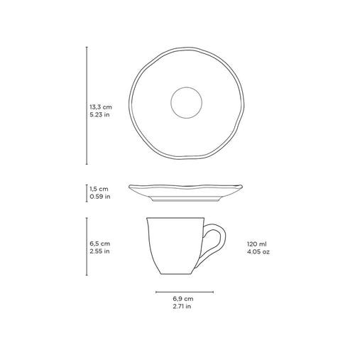 Porto Brasil Coffee Cup & Saucer Set Of 6 In Brown