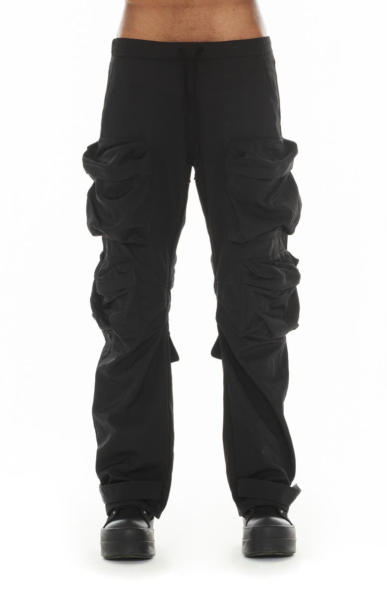 Cult of Individuality 610 Baggy Cargo Pants, Main, color, Black Nylon