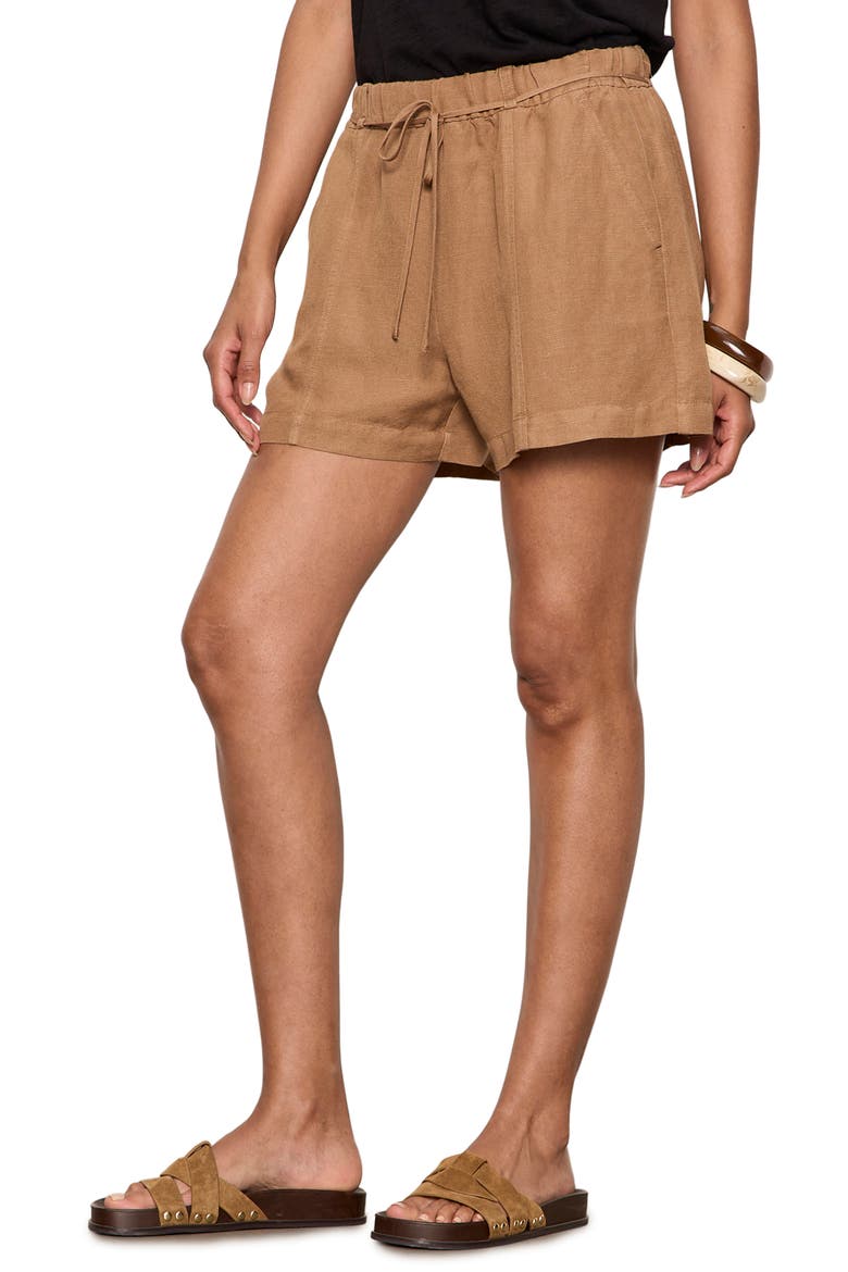 Spring Tide Belted Linen Blend Shorts, Alternate, color, TOASTED CO