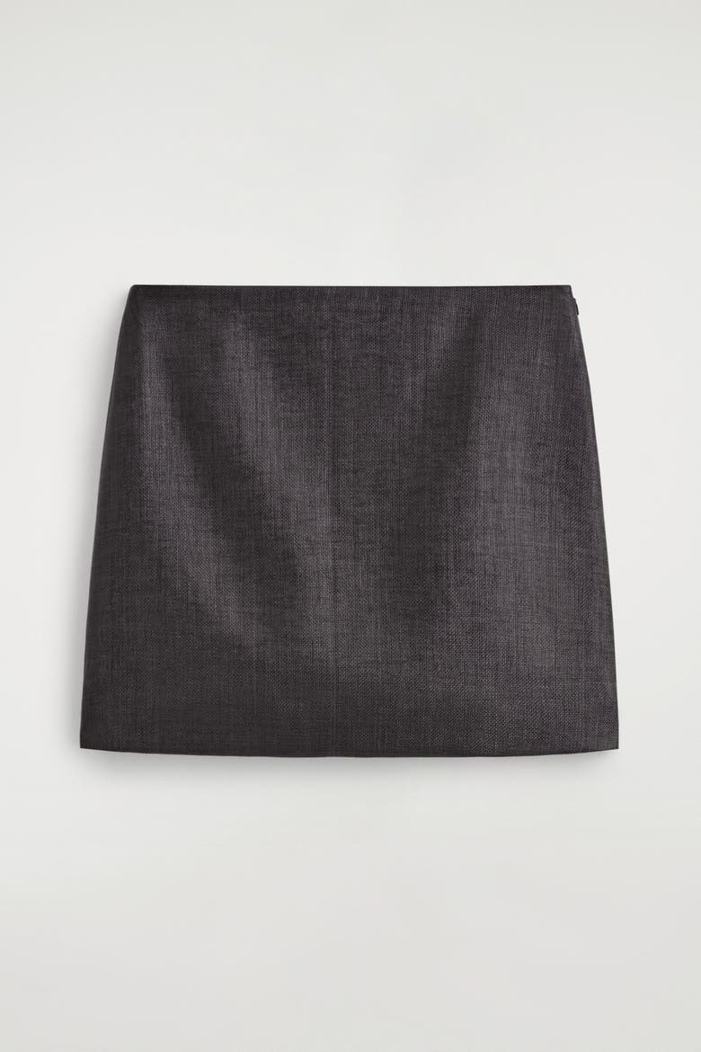 Textured Mini Skirt, Alternate, color, DARK GRAY