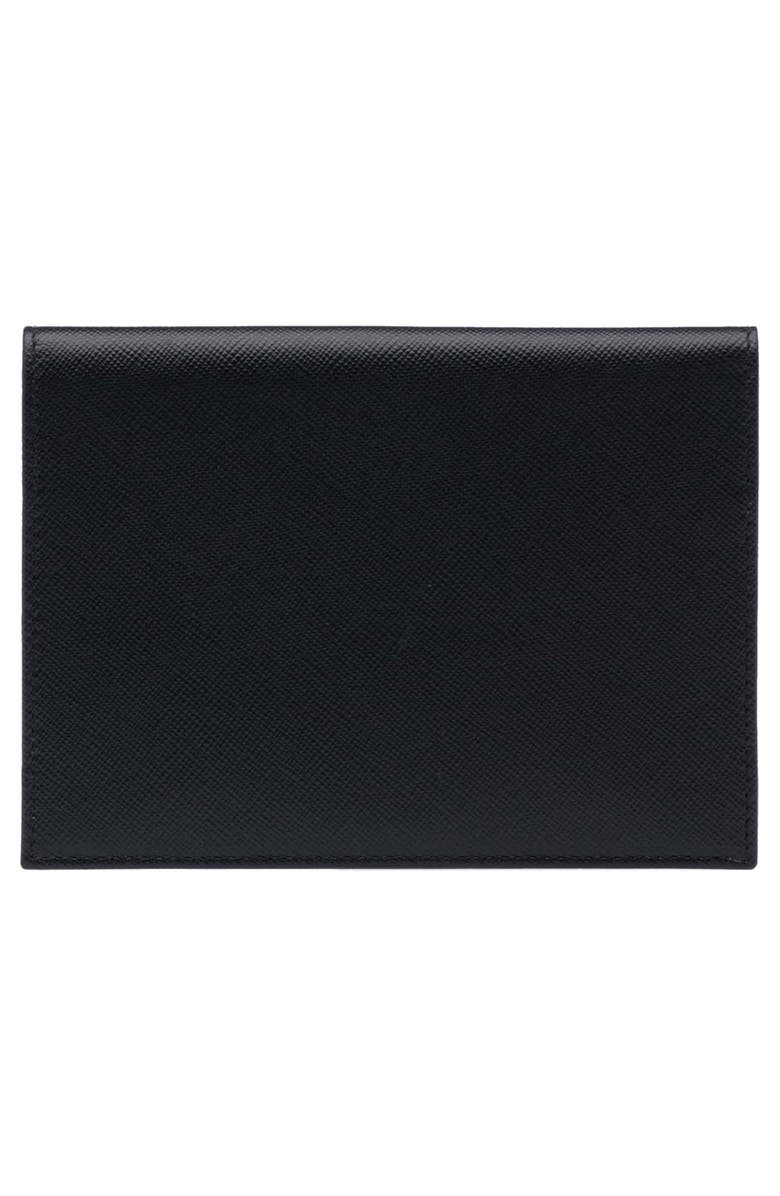 Prada Monochromatic Logo Saffiano Leather Wallet, Alternate, color, 