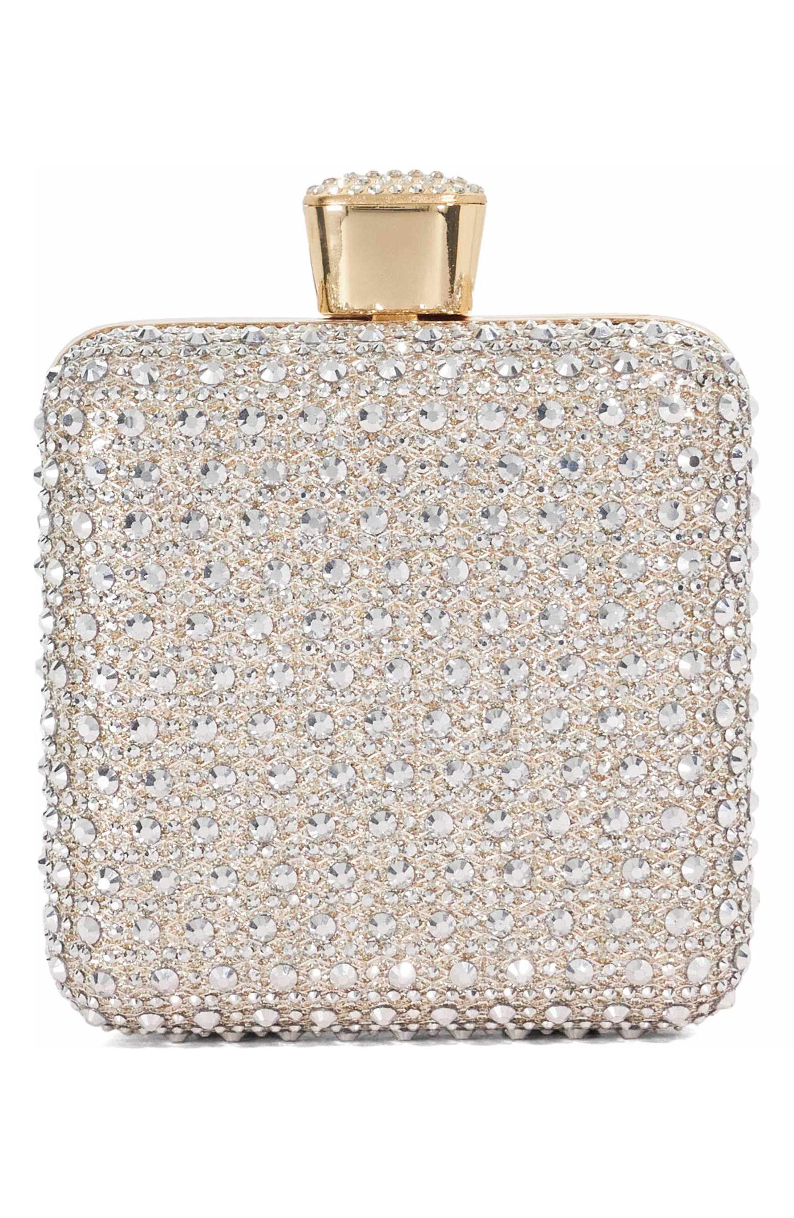 Elida Crystal Box Clutch, Alternate, color, SILVER