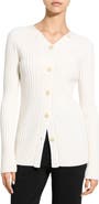 Theory Rib Merino Wool Open Back Cardigan