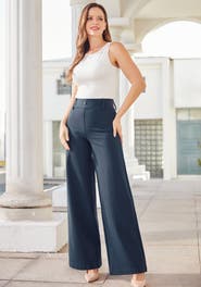 Betabrand Classic High Waist DPYP Dress Pant Yoga Pants Wide Leg