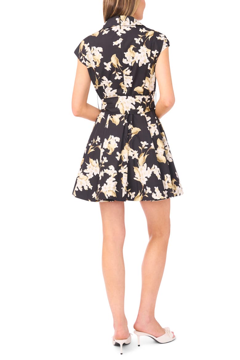 Adalyn Floral Cotton Minidress, Alternate, color, RICH BLACK