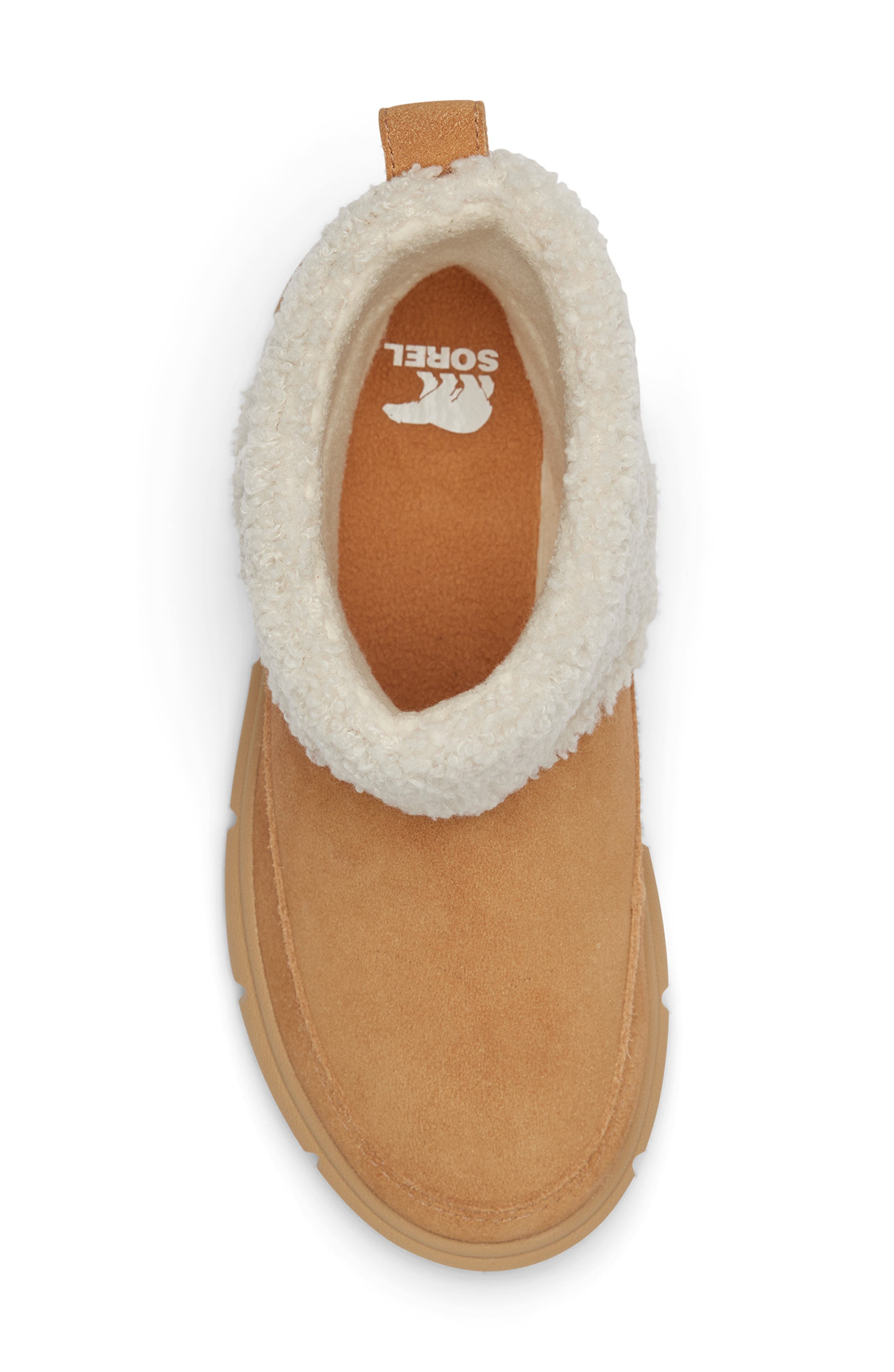 SOREL Kids' Explorer III Faux Fur Waterproof Slip-On Boot, Alternate, color, Tawny Buff/ Natural