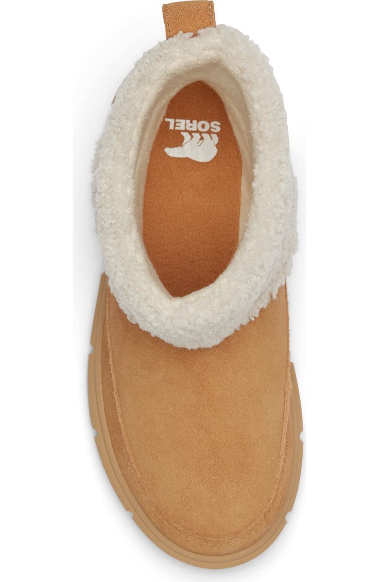 SOREL Kids' Explorer III Faux Fur Waterproof Slip-On Boot, Alternate, color, Tawny Buff/ Natural