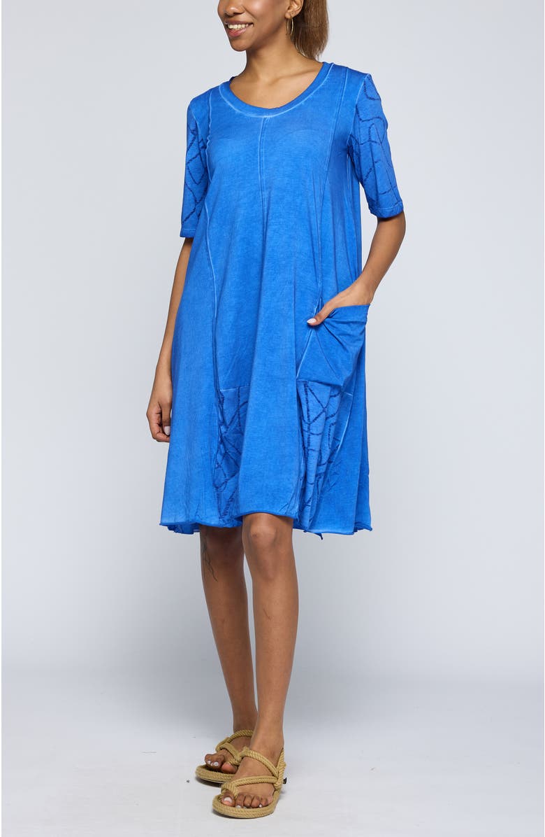 LUUKAA Blazea Cotton Jersey Dress, Alternate, color, Blue