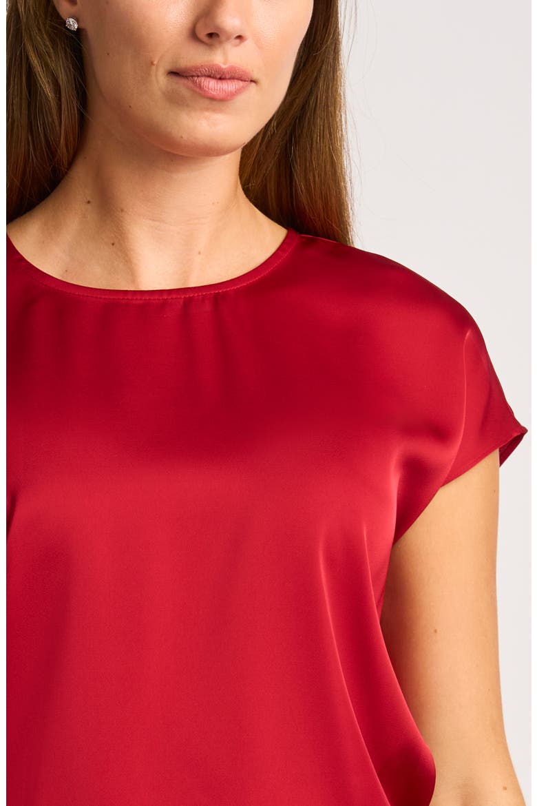 Print Cap Sleeve Blouse, Alternate, color, BRIGHT RED