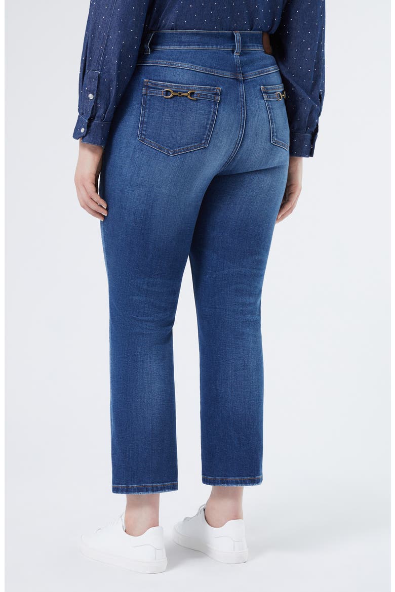 Madras Denim Ankle Jeans, Alternate, color, NAVY