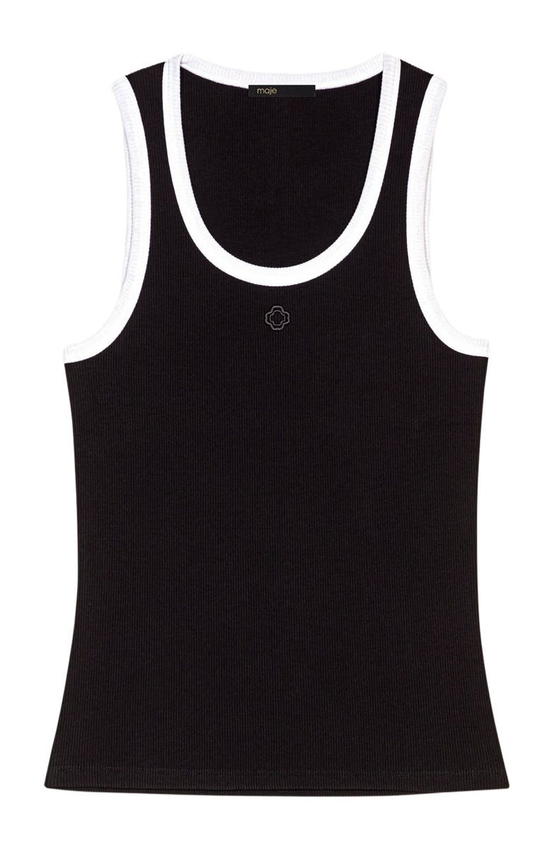 maje Ribbed vest top, Alternate, color, 
