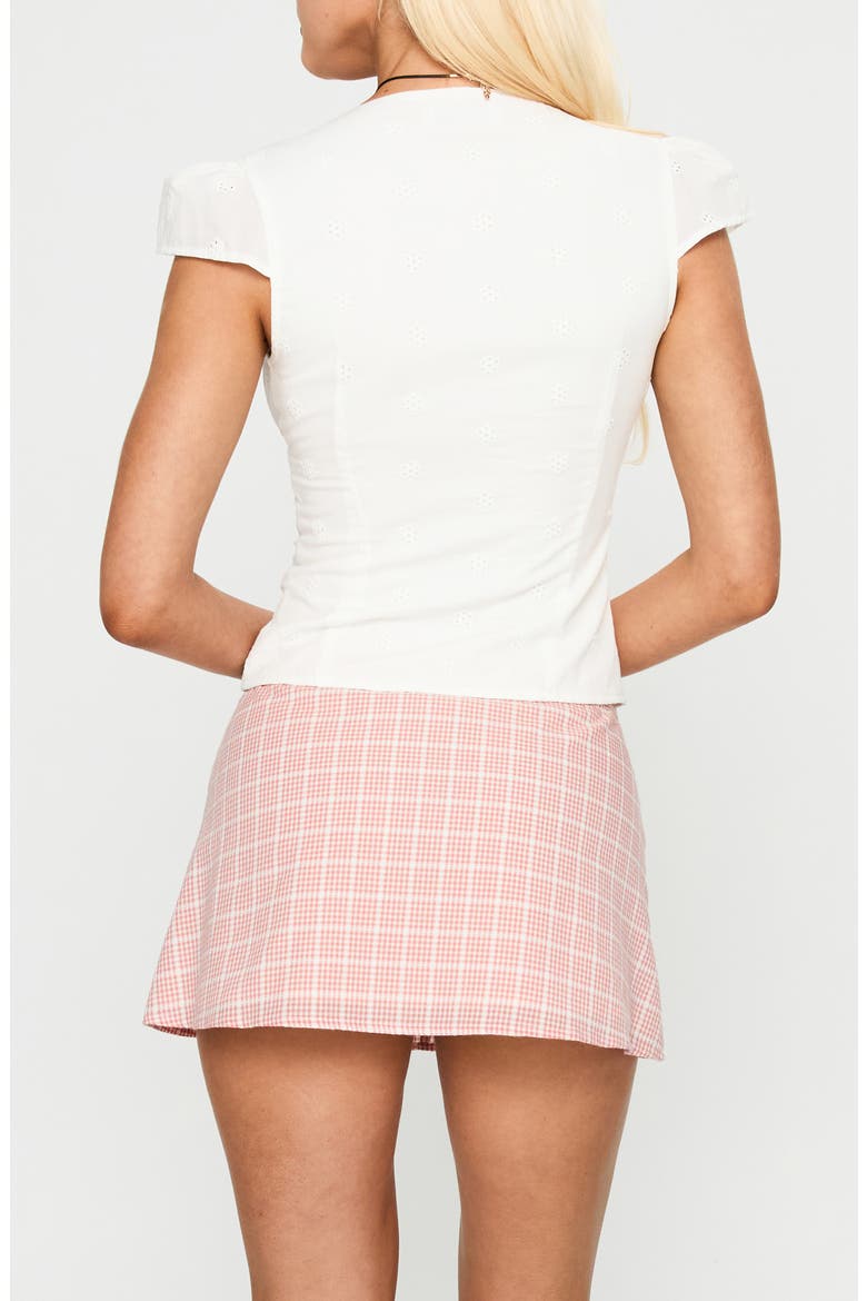 Speechless Eyelet Lace Trim Top, Alternate, color, WHITE