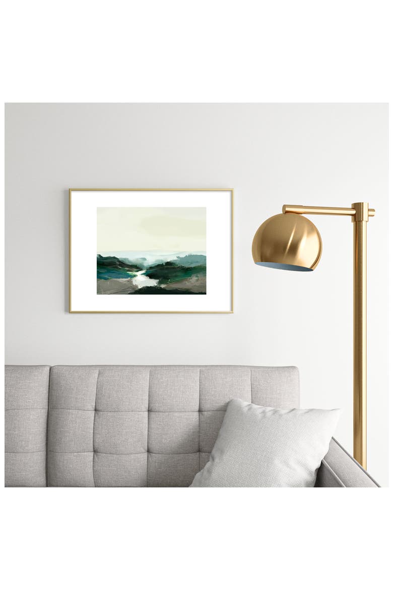 Highland View Framed Art Print, Alternate, color, GOLDEN TONES