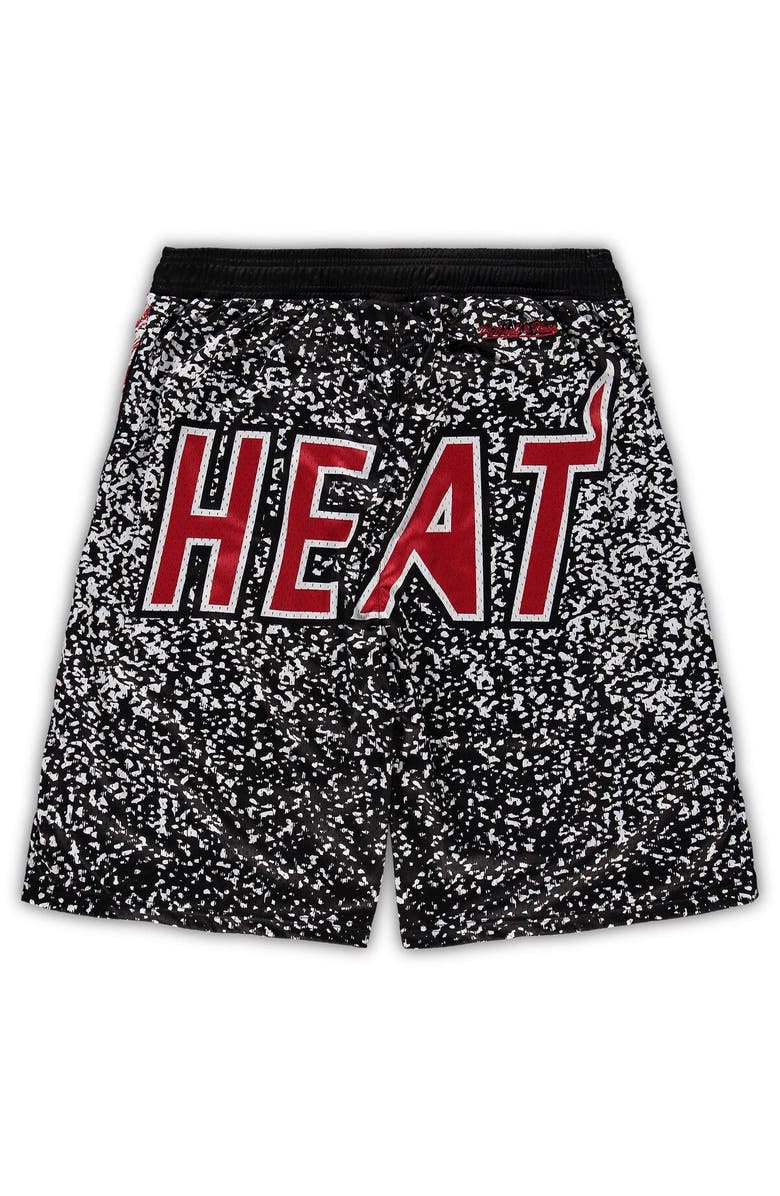 Mitchell & Ness Men's Mitchell & Ness Black Miami Heat Big & Tall Hardwood Classics Jumbotron Shorts, Alternate, color,