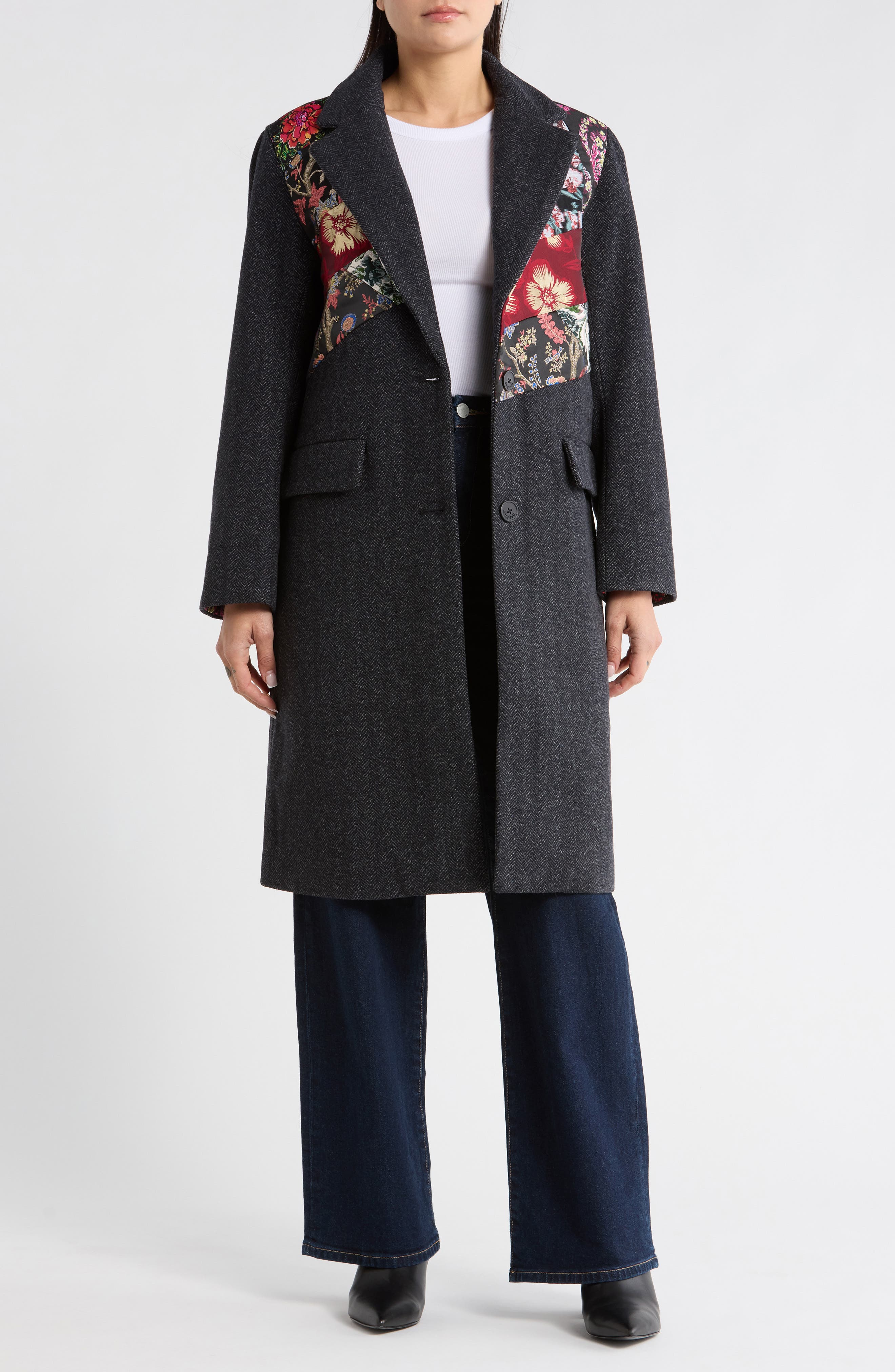Desigual Tomichi Brocade Patch Overcoat