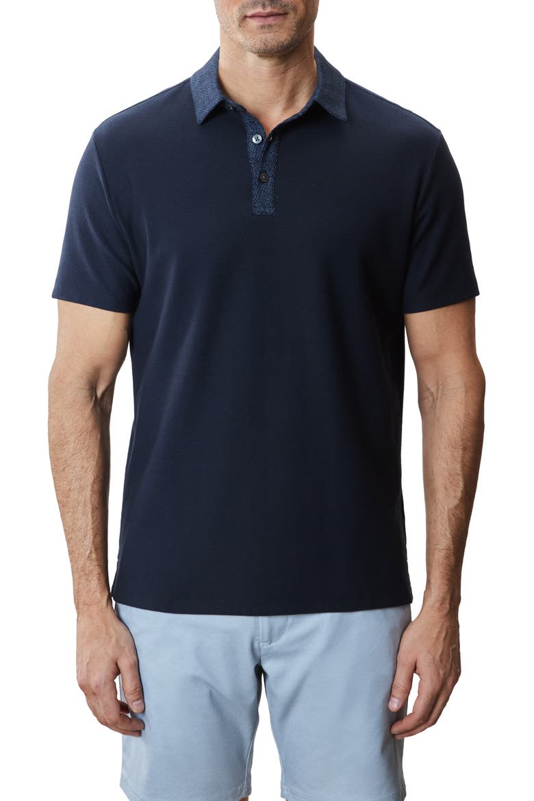 Baytides Contrast Collar Polo, Main, color, NAVY