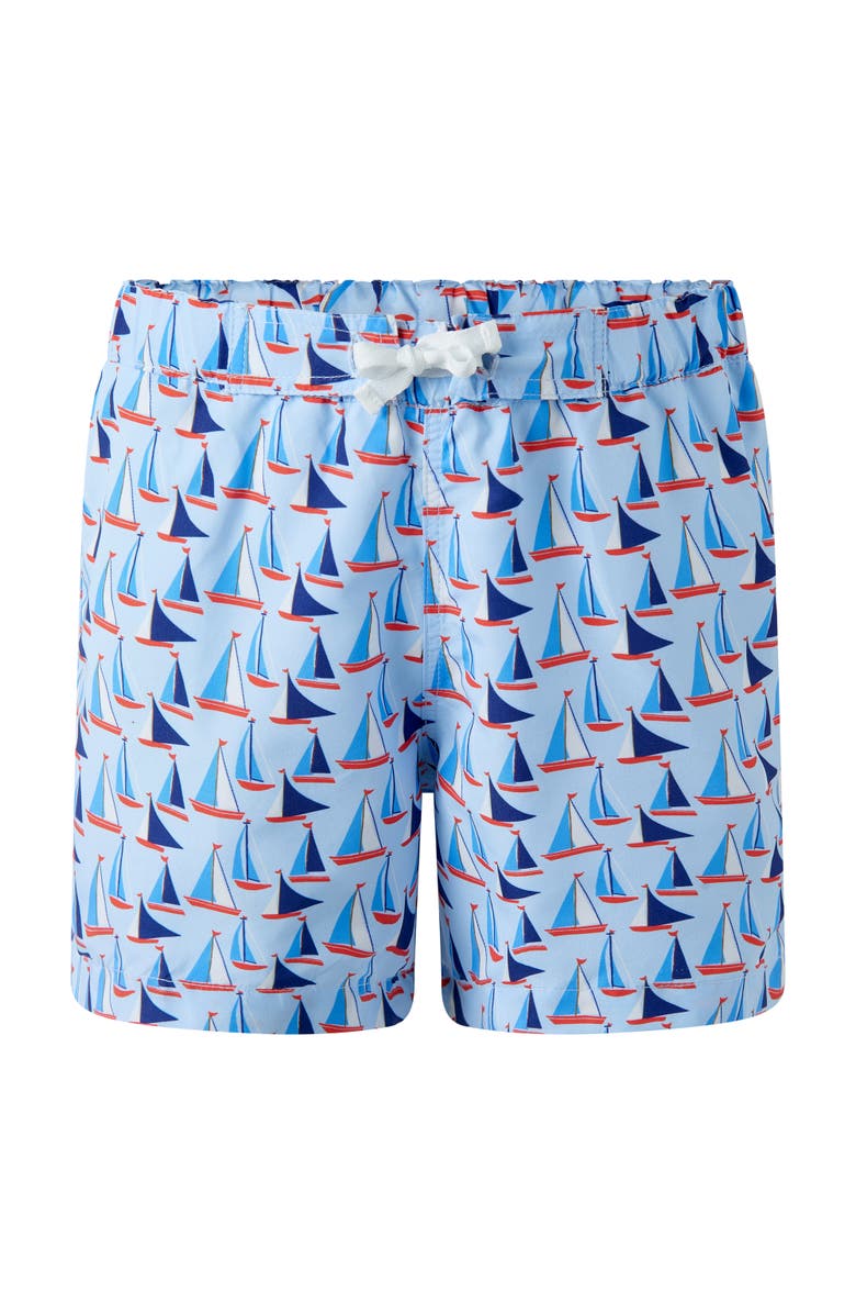 Rachel Riley Boys' Sailboat Swim Trunks, Main, color, Blue