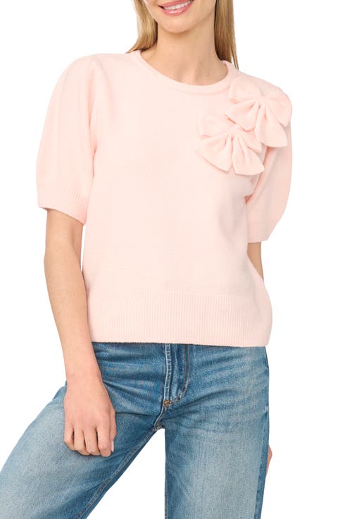 Bow Detail Puff Sleeve Sweater