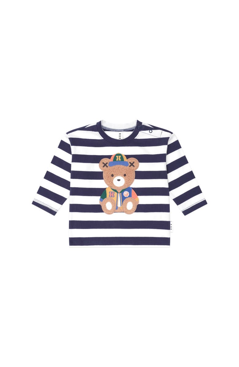 Huxbaby Varsity Hux Stripe Top, Main, color, Navy/Almond Milk