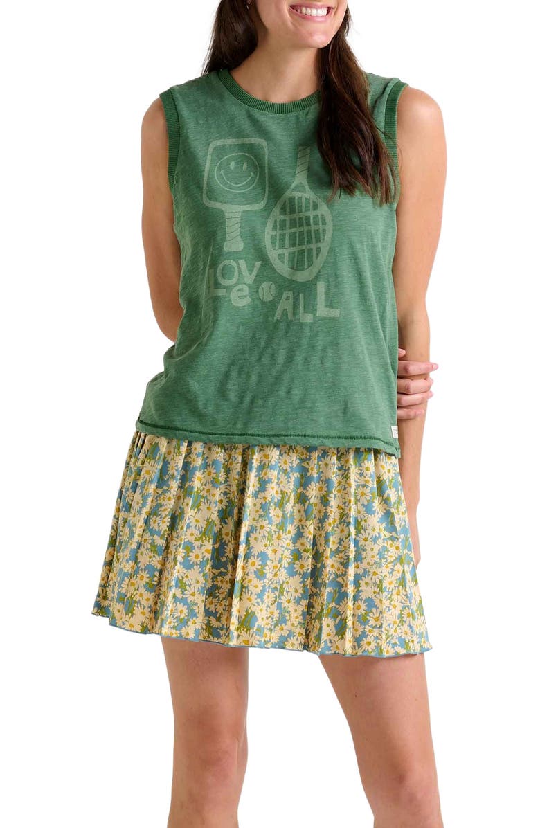 Toad & Co Sunkissed Pleated Skort, Alternate, color, Glacier Daisy Field Print