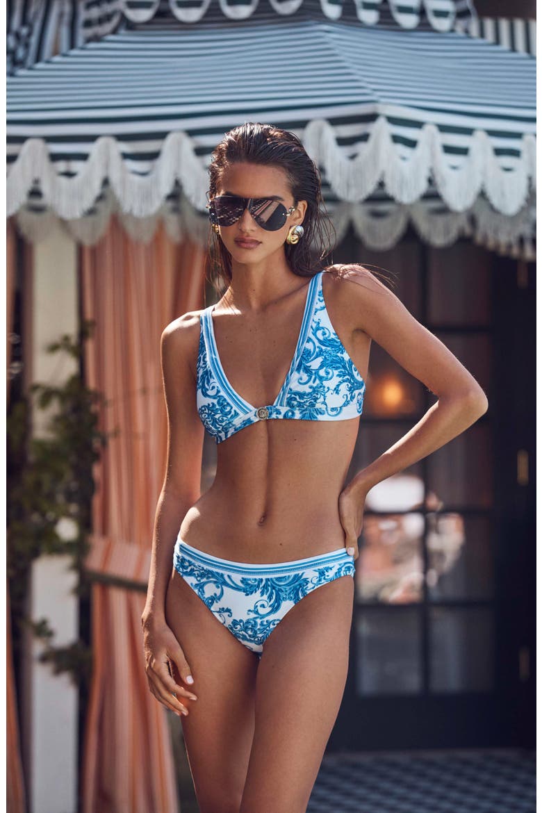 Nicole Baroque Bikini Bottoms, Alternate, color, BLUE