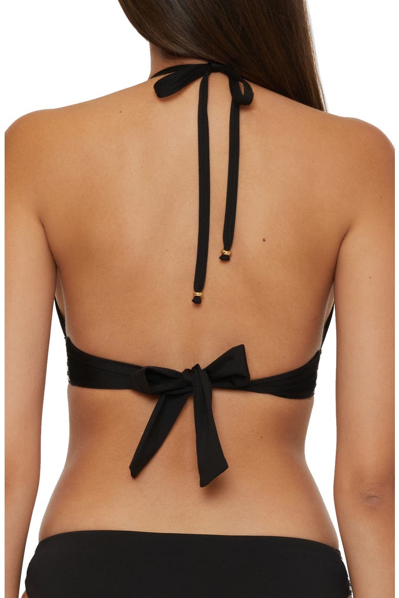 Monaco Halter Swim Top, Alternate, color, BLACK/ WHITE