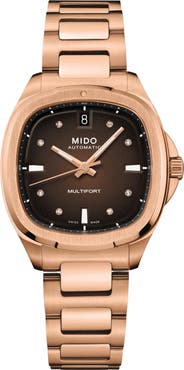 MIDO Multifort Diamond Square Automatic Bracelet Watch, 35mm