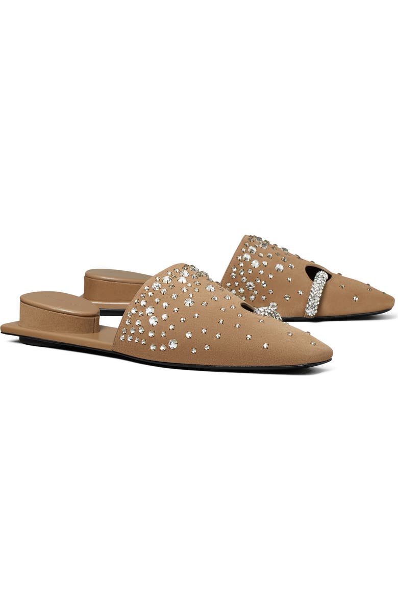 Tory Burch Pierced Mule, Main, color, River Rock / Crystal