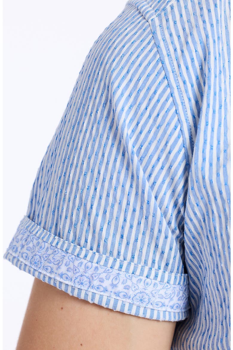 Fornillo Classic Fit Stripe Short Sleeve Button-Up Shirt, Alternate, color, NAVY