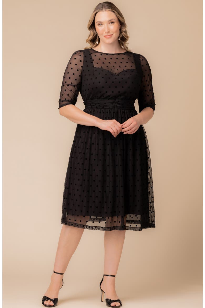 Vita Cocktail Dress, Alternate, color, NOIR DOT