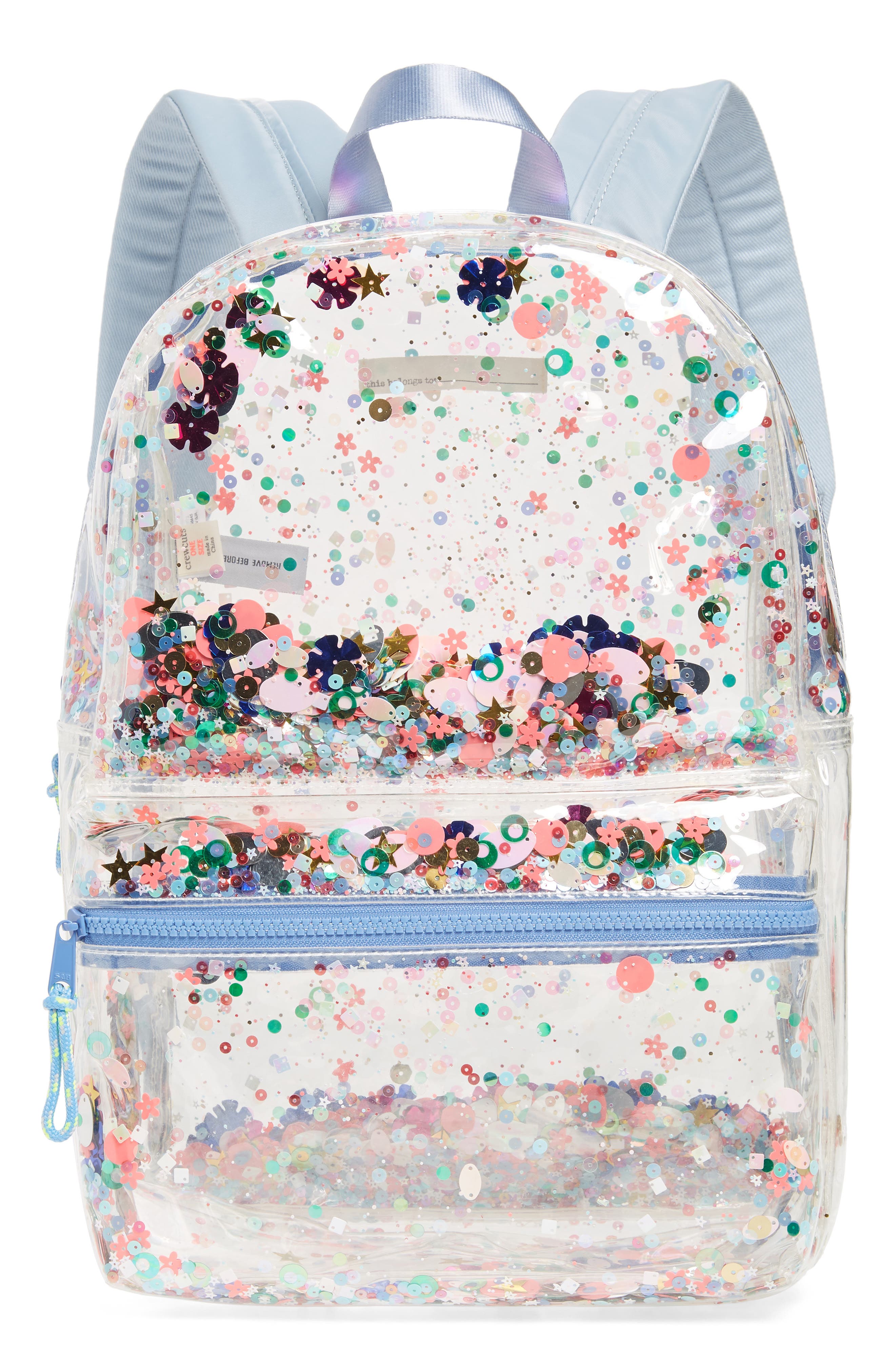 crewcuts by J.Crew crewcuts by J. Crew Clear Sequin Backpack, Main, color, 