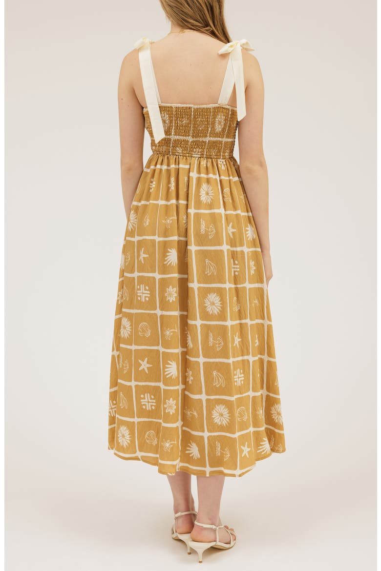 Shoulder Tie Midi Dress, Alternate, color, KHAKI
