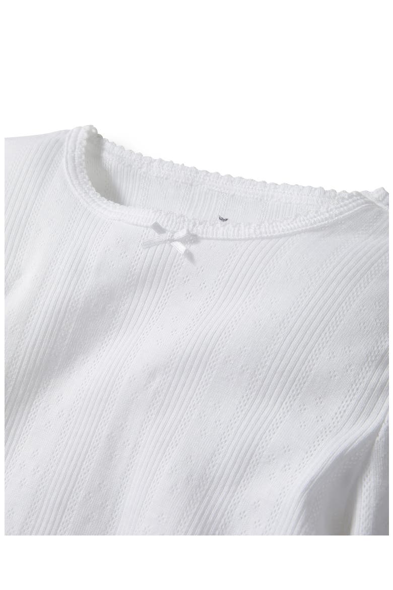 Pointelle Fitted Two-Piece Pajama Set, Alternate, color, WHITE