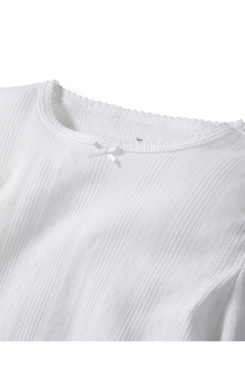 Petite Plume Kids' Pima Cotton Pointelle Fitted Two-Piece Pajamas, Alternate, color, White