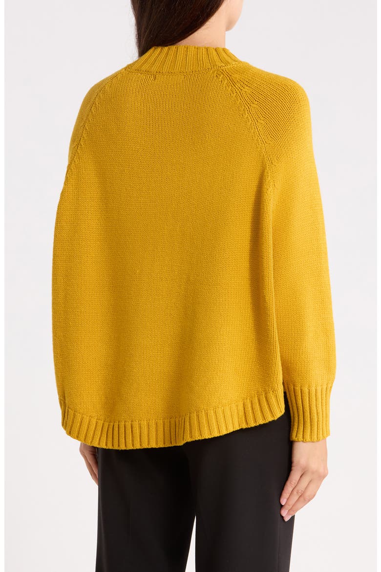 Center Cable Mock Neck Sweater, Alternate, color, MUSTARD