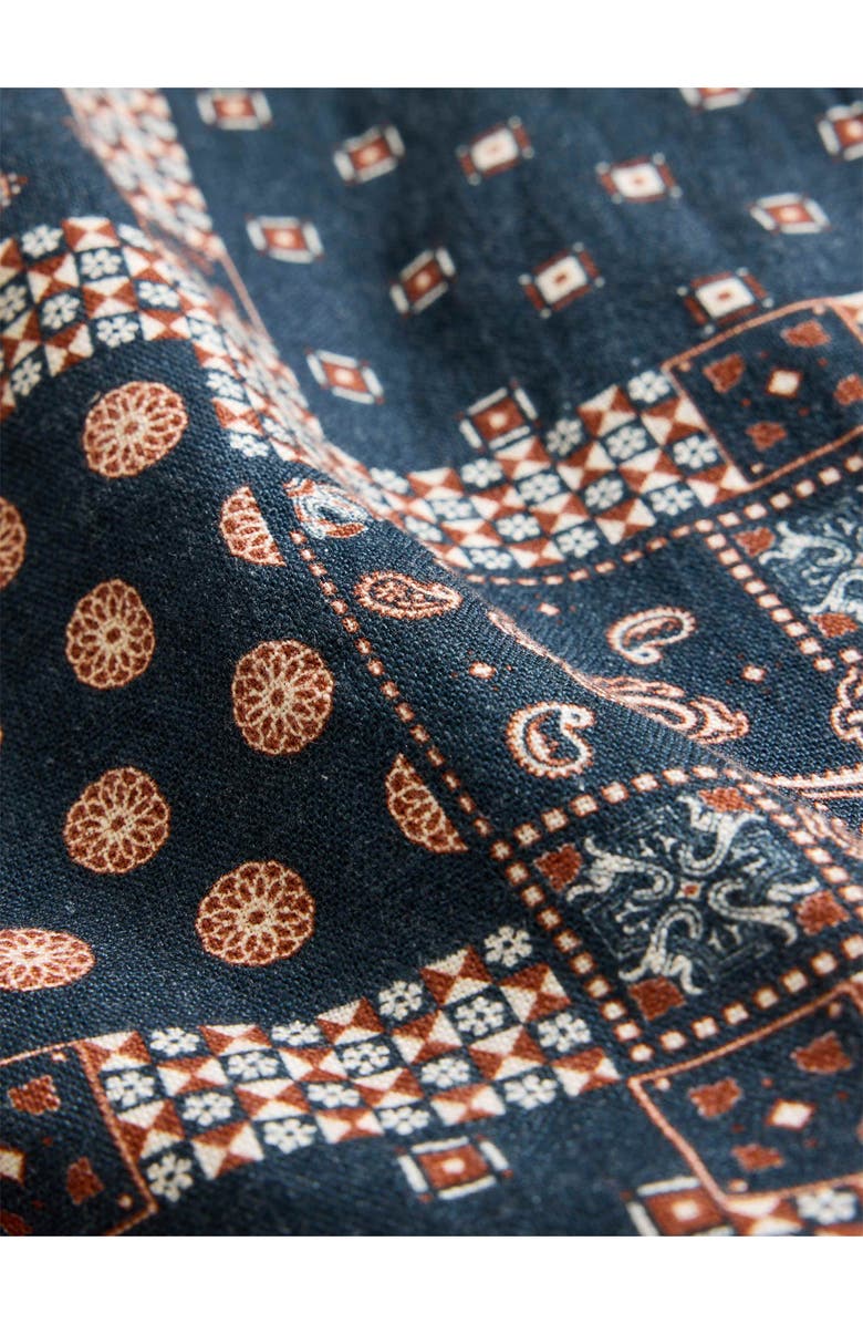 John Varvatos Daryl Patchwork Linen Drawstring Shorts, Alternate, color, Deep Blue