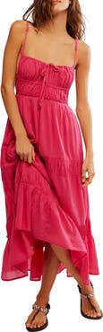 Free People Taking Sides Tiered Cotton Maxi Dress