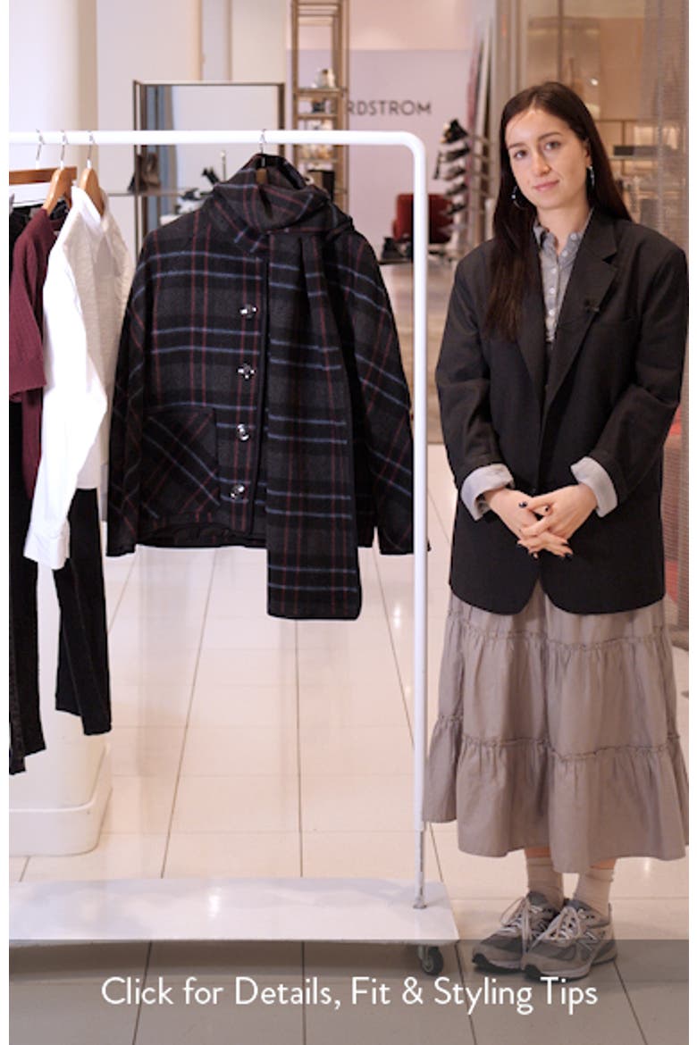Martine Plaid Wool Blend Dickey Scarf Coat video